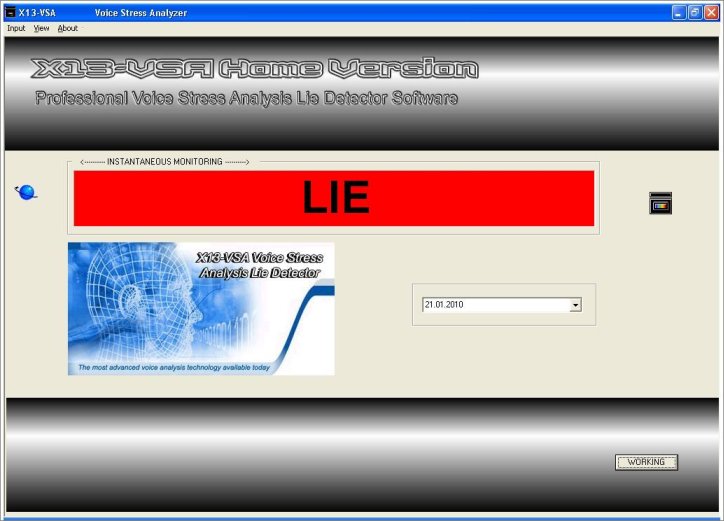X13-VSA Home Version Voice Lie Detector Software App